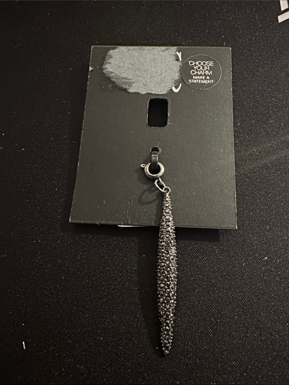 Sparkling Pave Spike Charm - Gunmetal
#91